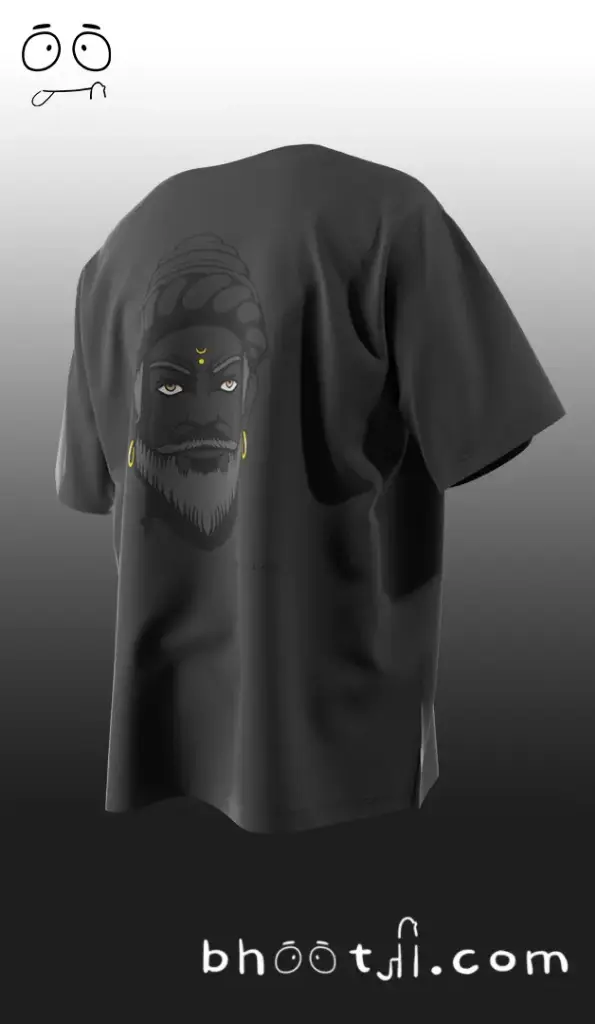 Shivaji Maharaj Oversize T-Shirt (M, Black)